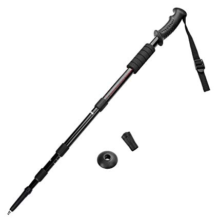 Crown Sporting Goods Shock-Resistant Adjustable Trekking Pole and Hiking Staff