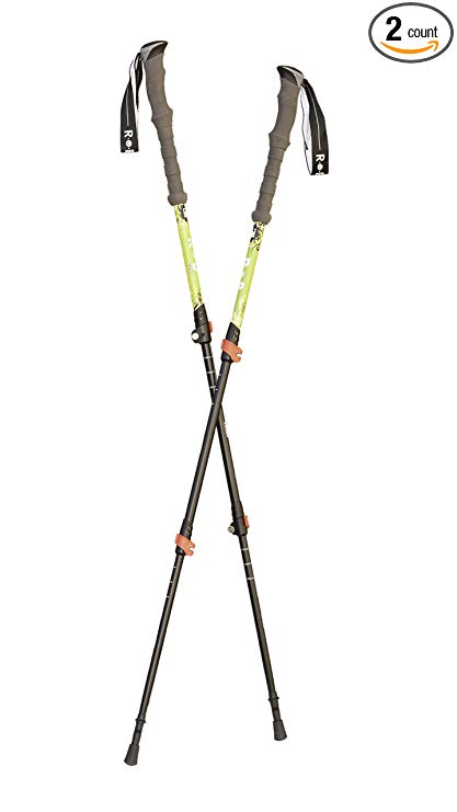 Rosie & Bailey Hiking Poles - Made from Carbon Fiber, Collapsible, Lightweight Walking Poles - 2 Pack Trekking Poles with Soft EVA Grips Includes Carrying Bag - Adjustable 24.4