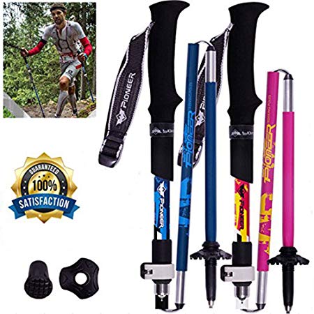 Lysport Tri-Fold Carbon Fiber Trekking Pole Climbing Stick - Folding Telescopic Collapsible Adjustable and Ultralight for Outdoor Walking Hiking Backpacking and Snowshoeing-1 Piece