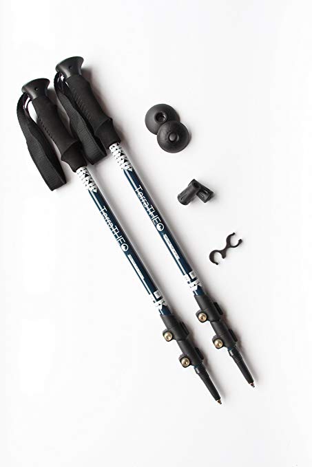 TerraTHEO A6 Hiking and Trekking Poles (Pair) - Durable & Lightweight - Ergonomic Grip and Ultra-Lock - Hiking, Nordic Walking, Cross Country Ski Sticks