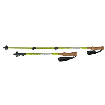 Komperdell Ridgehiker Cork Power Lock Trekking Pole, Lime (Pack of 2)