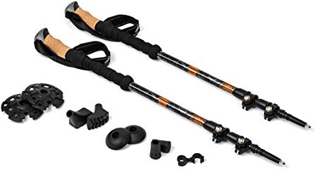 Cascade Mountain Tech Aluminum Quick Lock Trekking Poles with Cork Grip