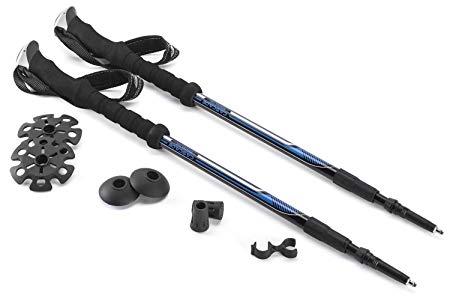 Cascade Mountain Tech Trekking Poles for Trail Hiking Walking Climbing - 2 Pack