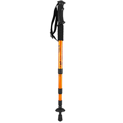 Orange DurAlumin Telescoping Hiking Stick with Compass