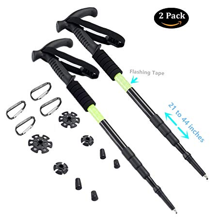 BAOCHI Trekking Poles Hiking Walking Sticks Cane Telescoping Ultra Strong Anti Shock Trail