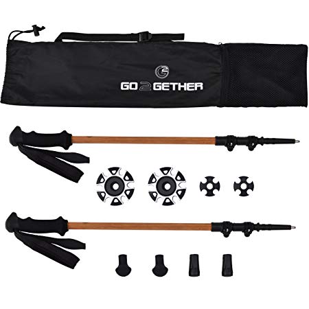 G2 GO2GETHER Go2gether - Nature - Trekking Poles Telescopic Bamboo Aircraft Alloy laminated (pack of 2 poles)