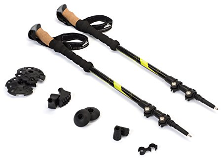 Cascade Mountain Tech 100% Carbon Fiber Quick Lock Trekking Poles